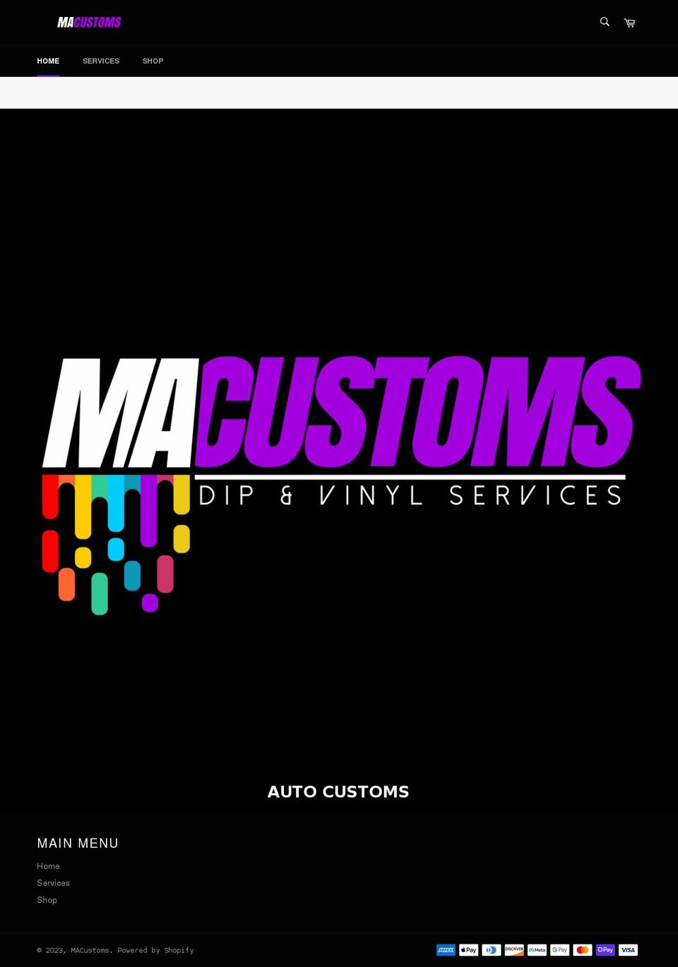 ma-customs.com shopify website screenshot