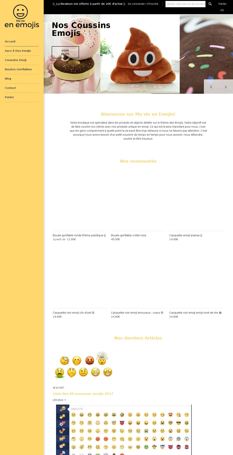 ma-vie-en-emojis.com — Shopify storefront screenshot