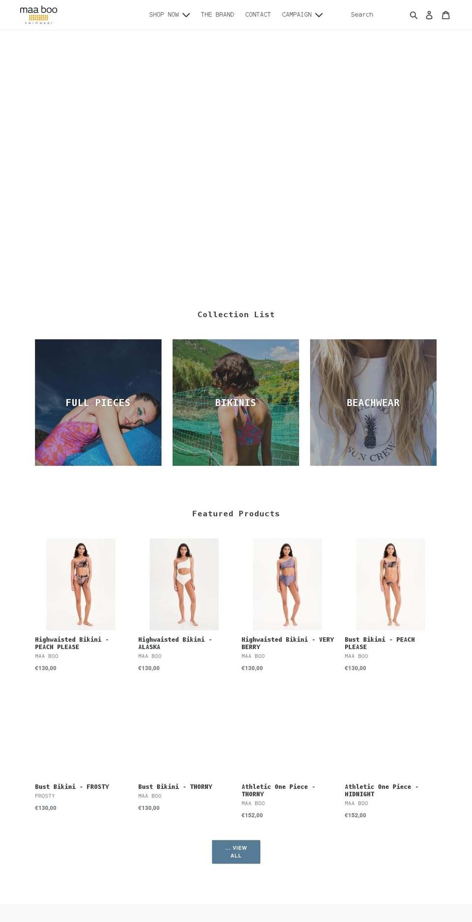 maabooswimwear.com shopify website screenshot