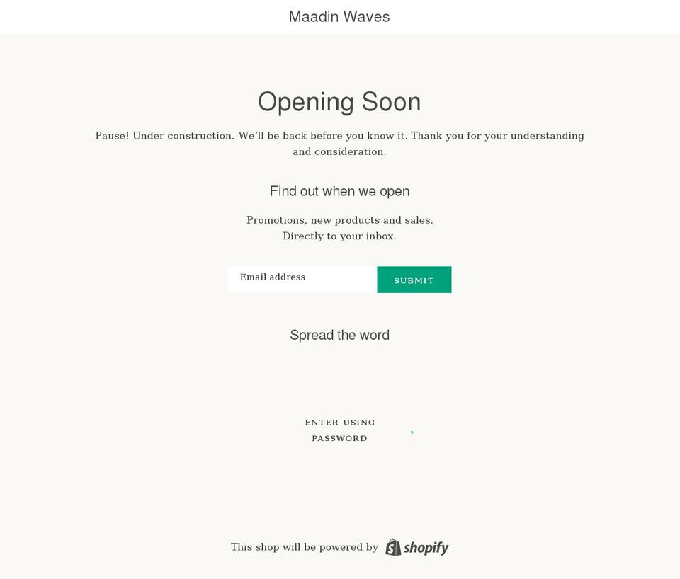 maadinwaves.com shopify website screenshot