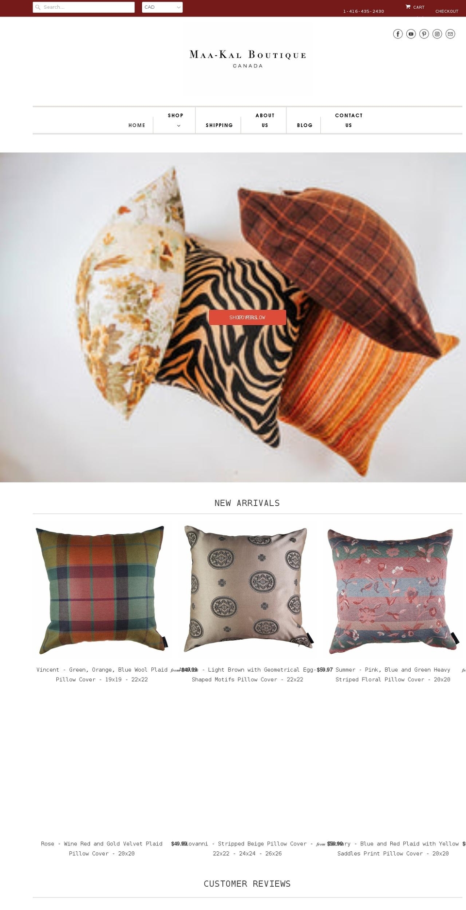 maakalboutique.ca shopify website screenshot