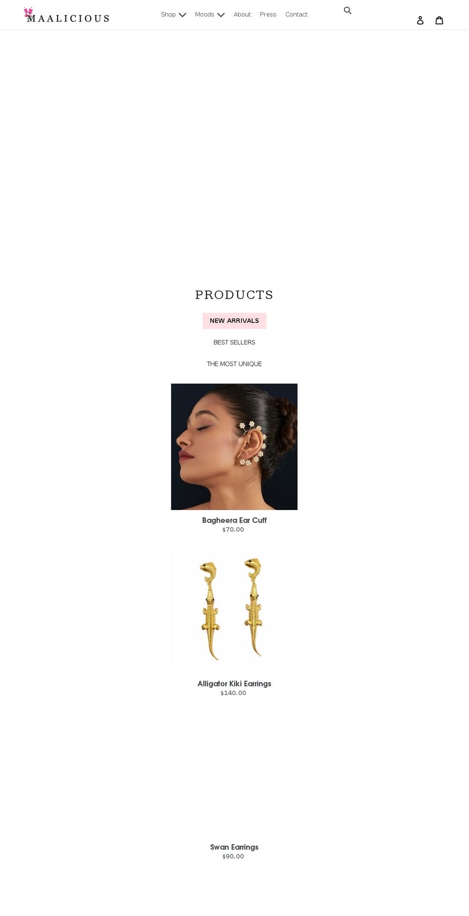 maalicious.com shopify website screenshot
