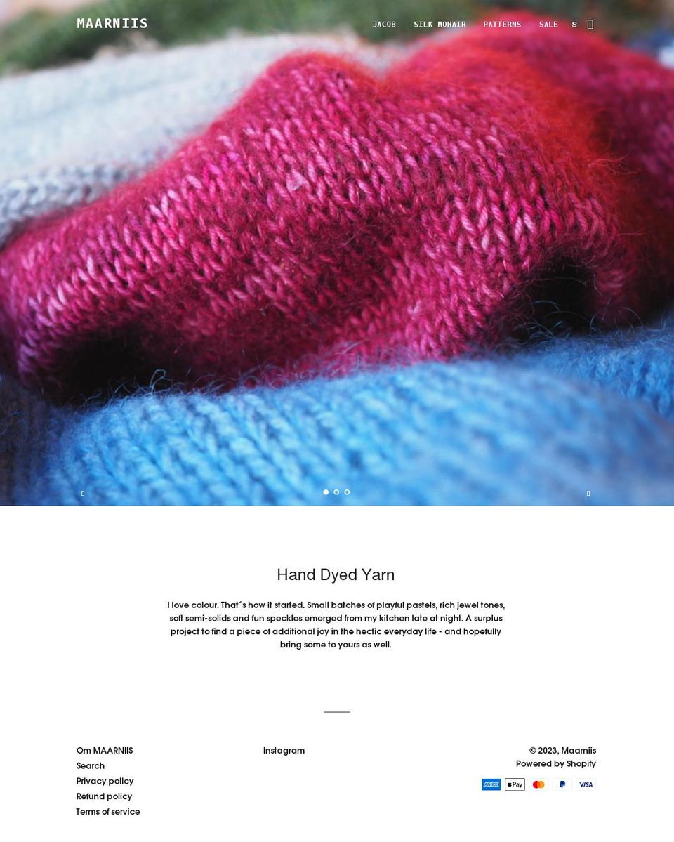 maarniis.com — Shopify storefront screenshot