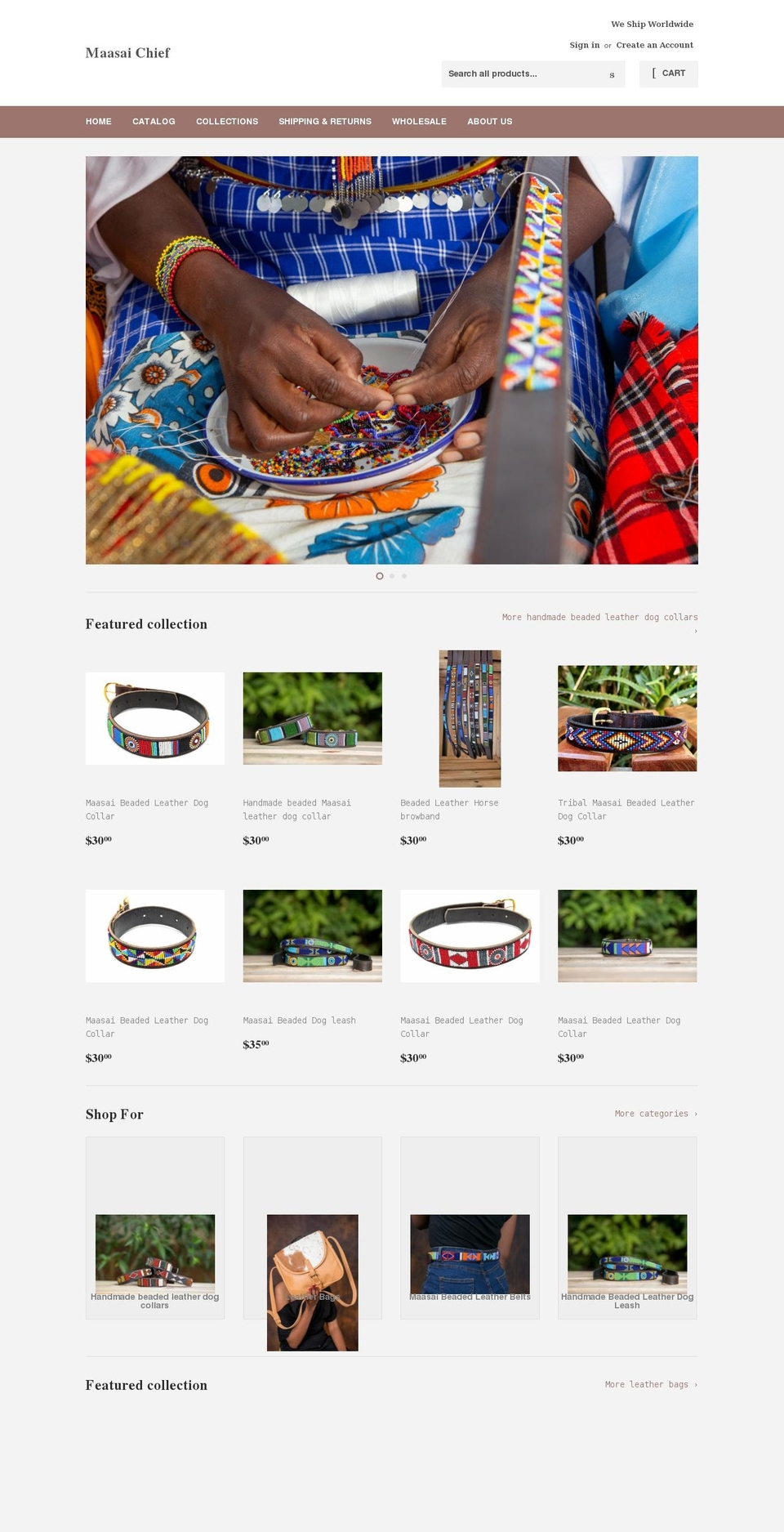 maasaichief.com — Shopify storefront screenshot