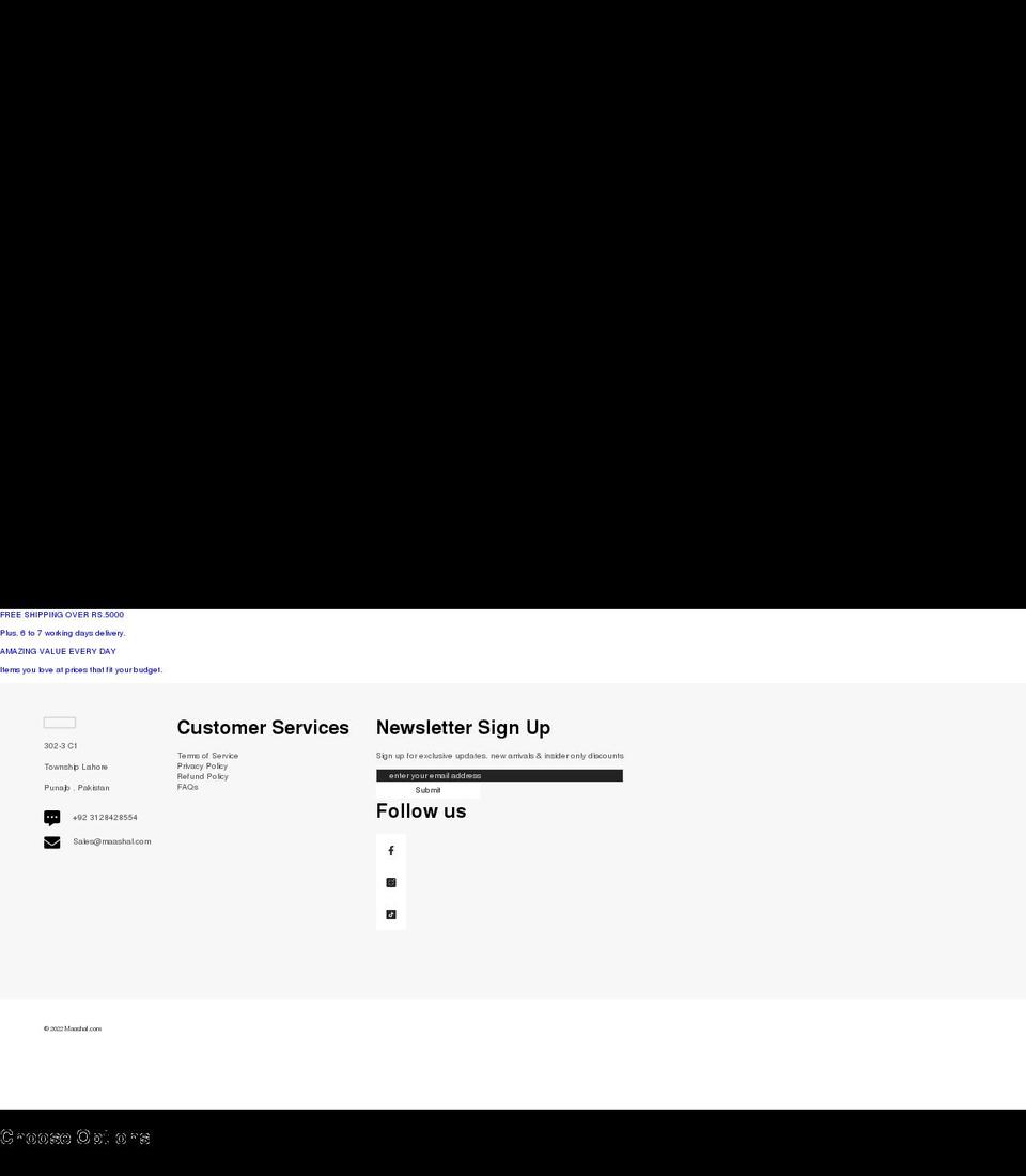 maashal.com shopify website screenshot