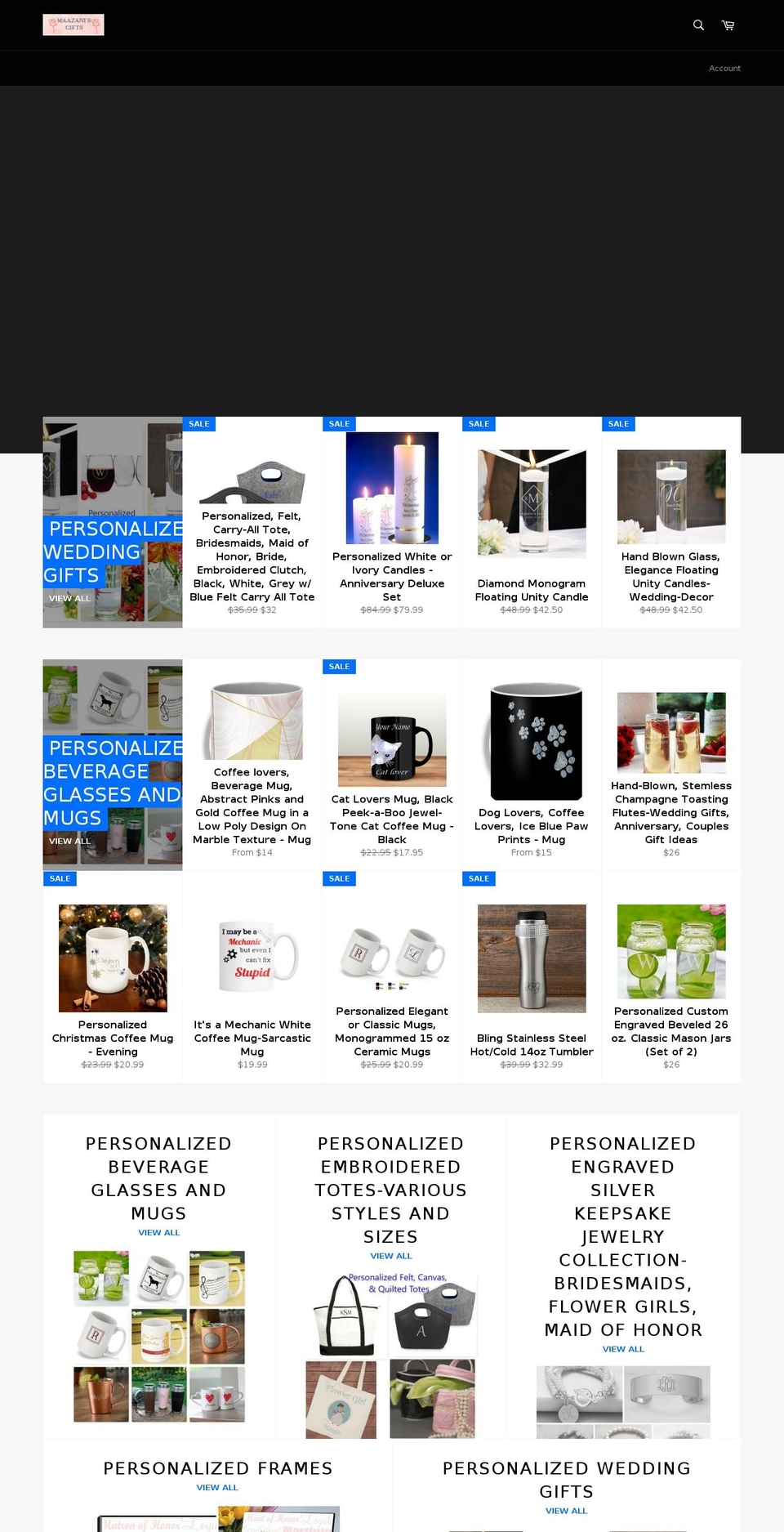 maazanidesigns.com — Shopify storefront screenshot