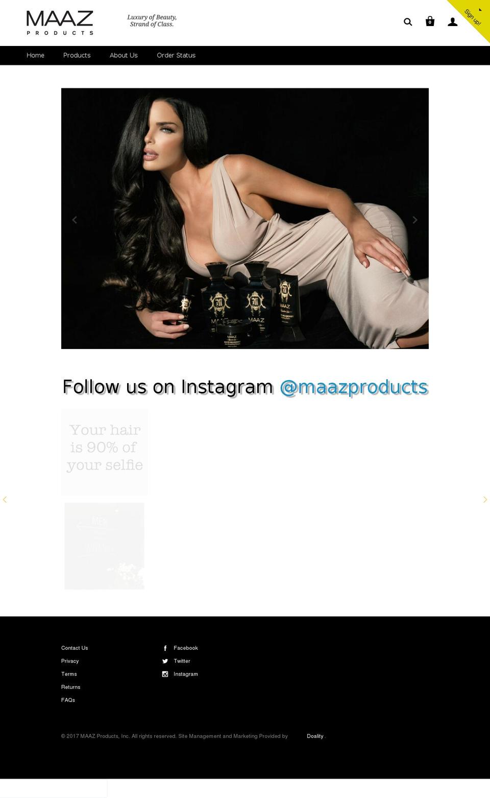 maazproducts.net shopify website screenshot