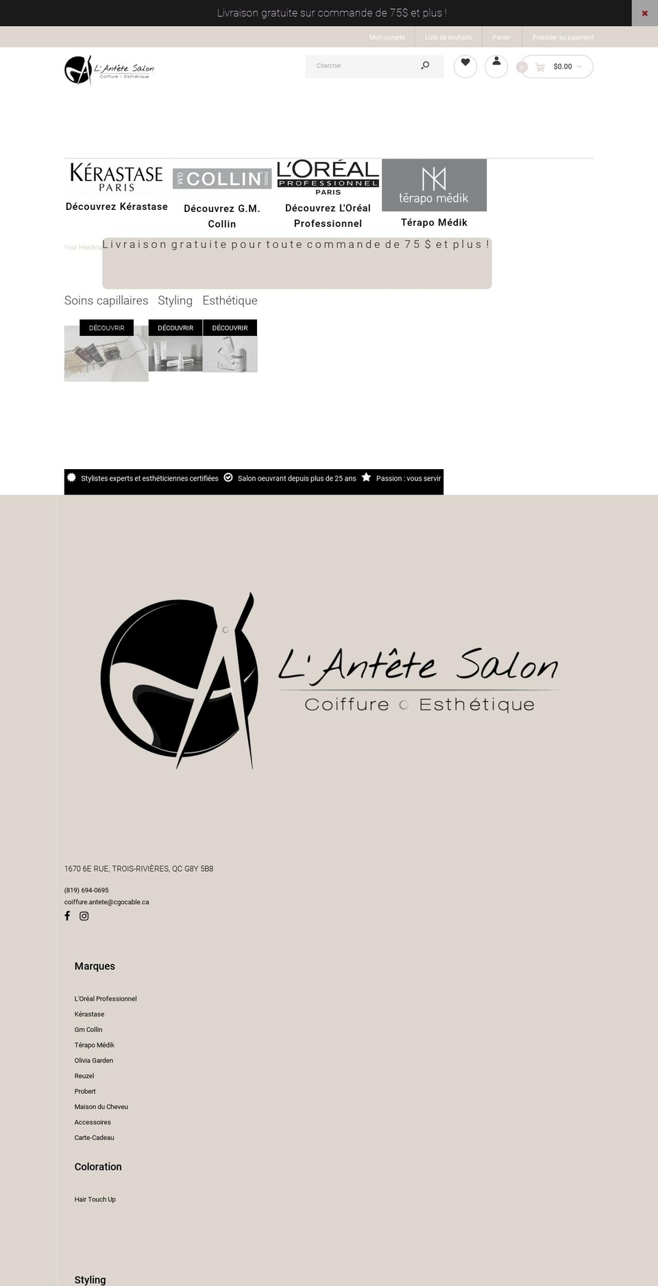 maboutiqueantete.com shopify website screenshot