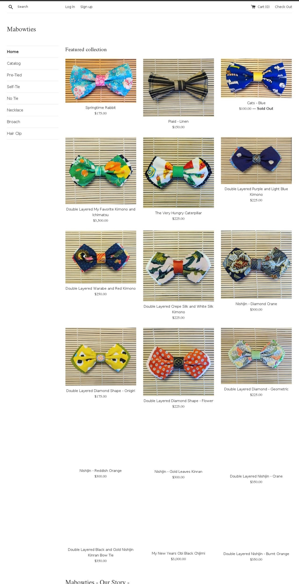 mabowties.com — Shopify storefront screenshot