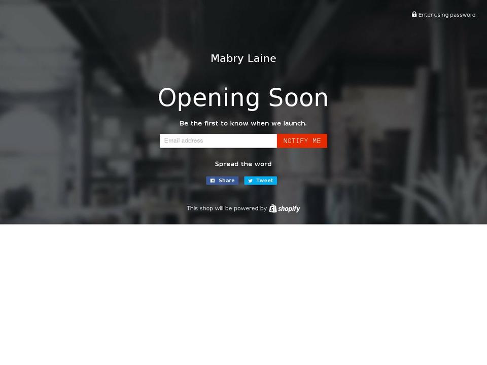 mabrylaine.com — Shopify storefront screenshot