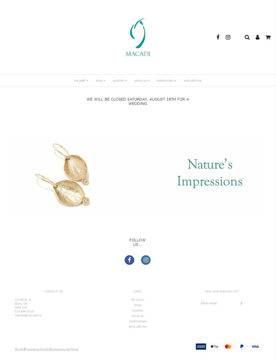 macadi.ca shopify website screenshot