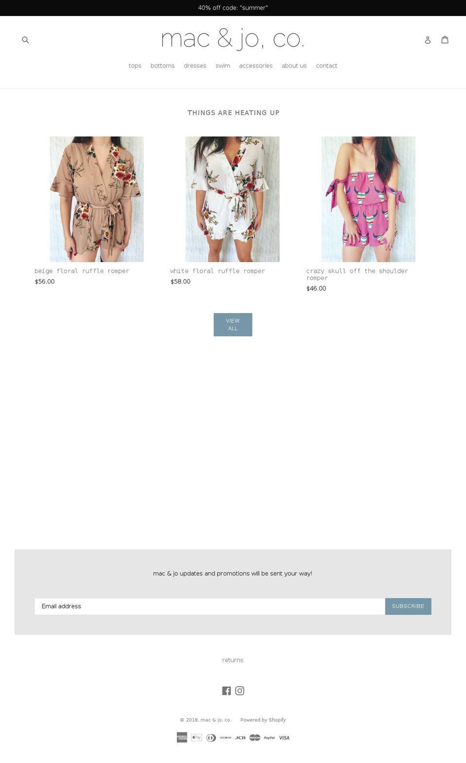 macandjocompany.com — Shopify storefront screenshot
