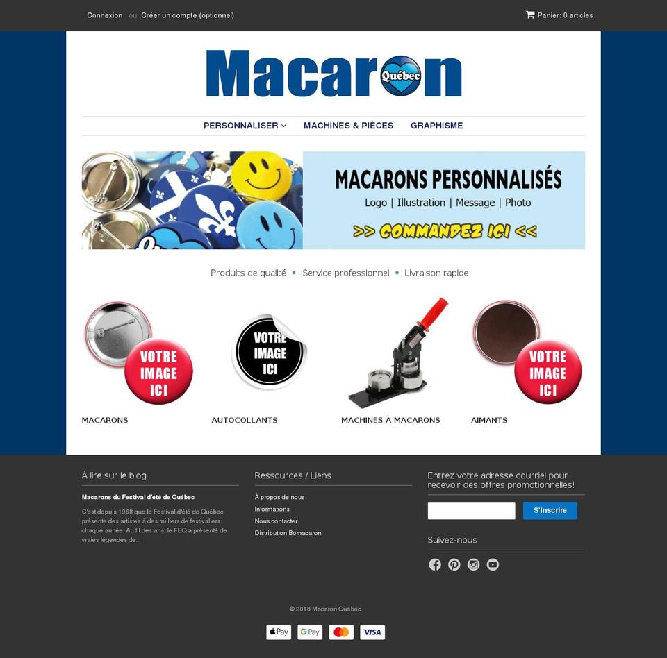 macaronquebec.com shopify website screenshot