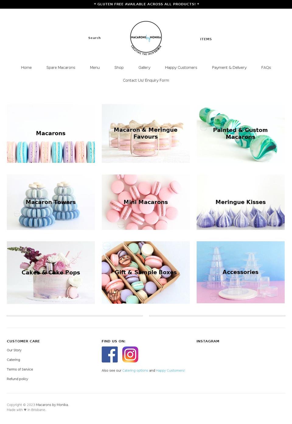 macaronsbymonika.com.au shopify website screenshot