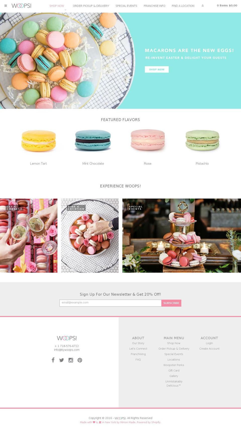 Minion Shopify theme site example macaronsbywoops.com