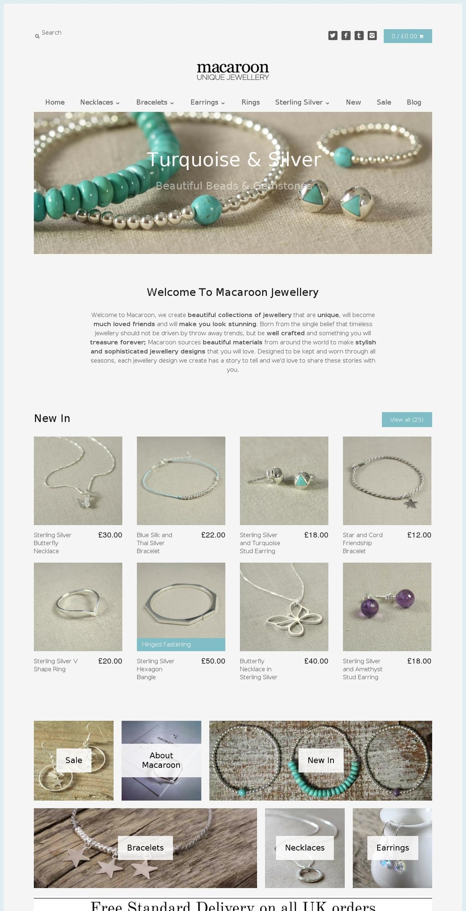 macaroonjewellery.co.uk shopify website screenshot