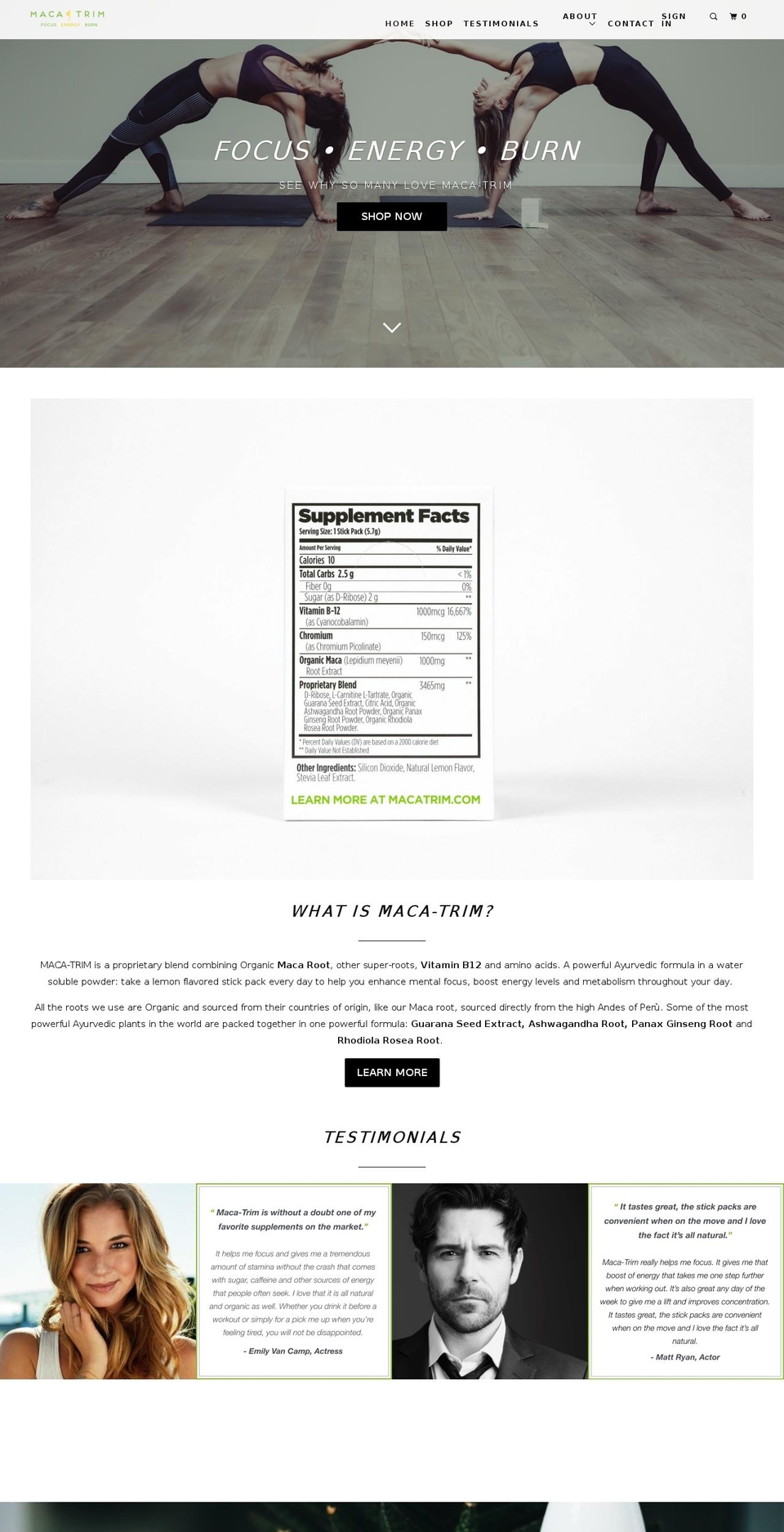 macatrim.com — Shopify storefront screenshot