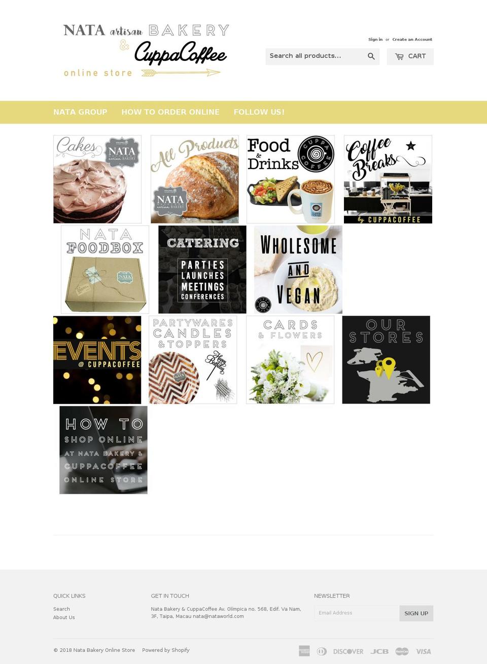 macaubakery.com — Shopify storefront screenshot