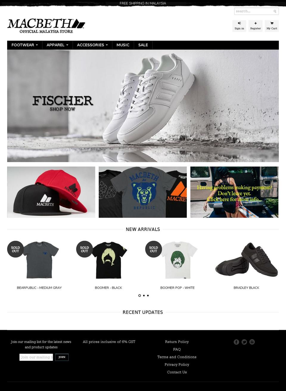 macbethmalaysia.com shopify website screenshot