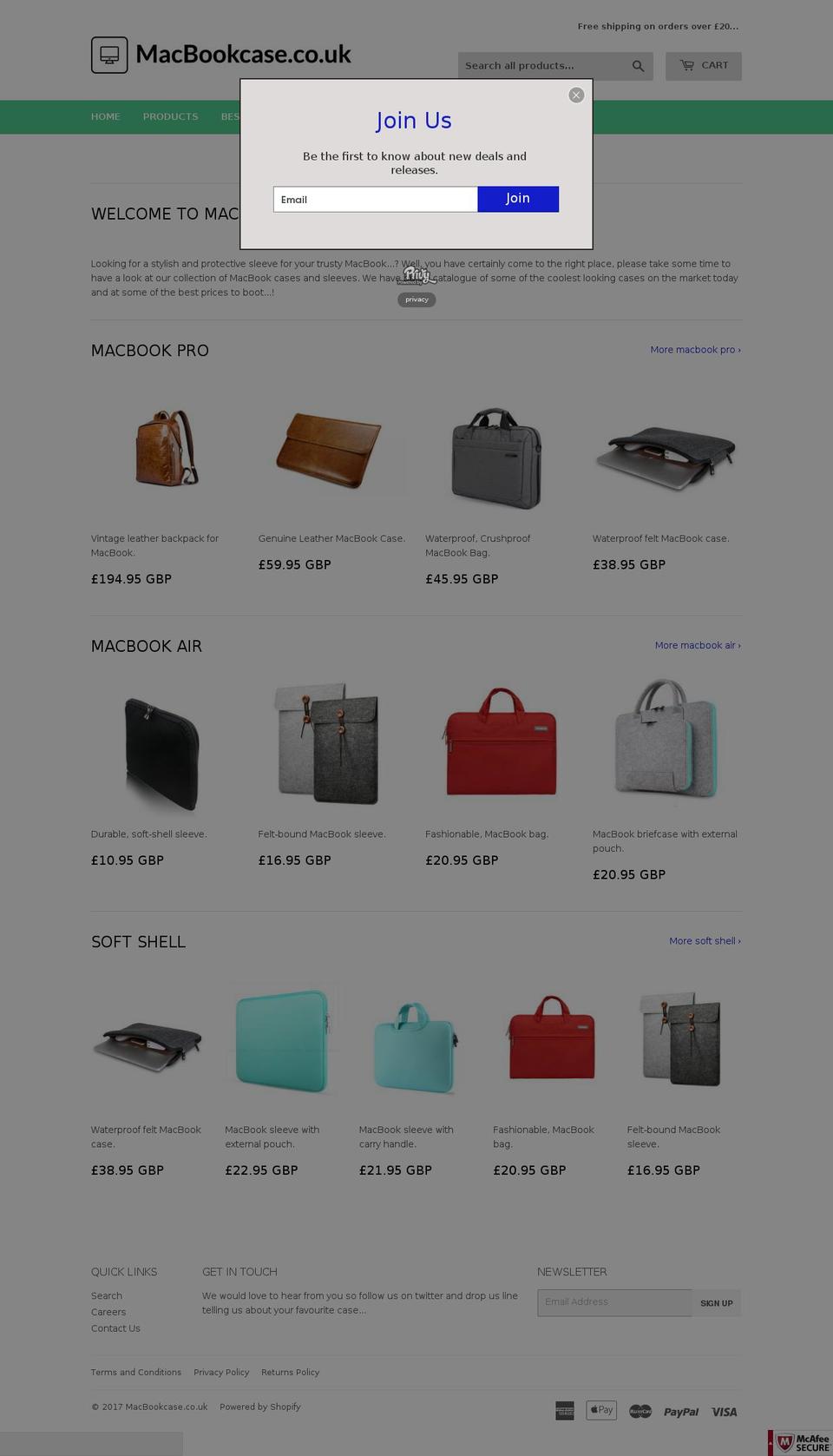 macbookcase.net shopify website screenshot