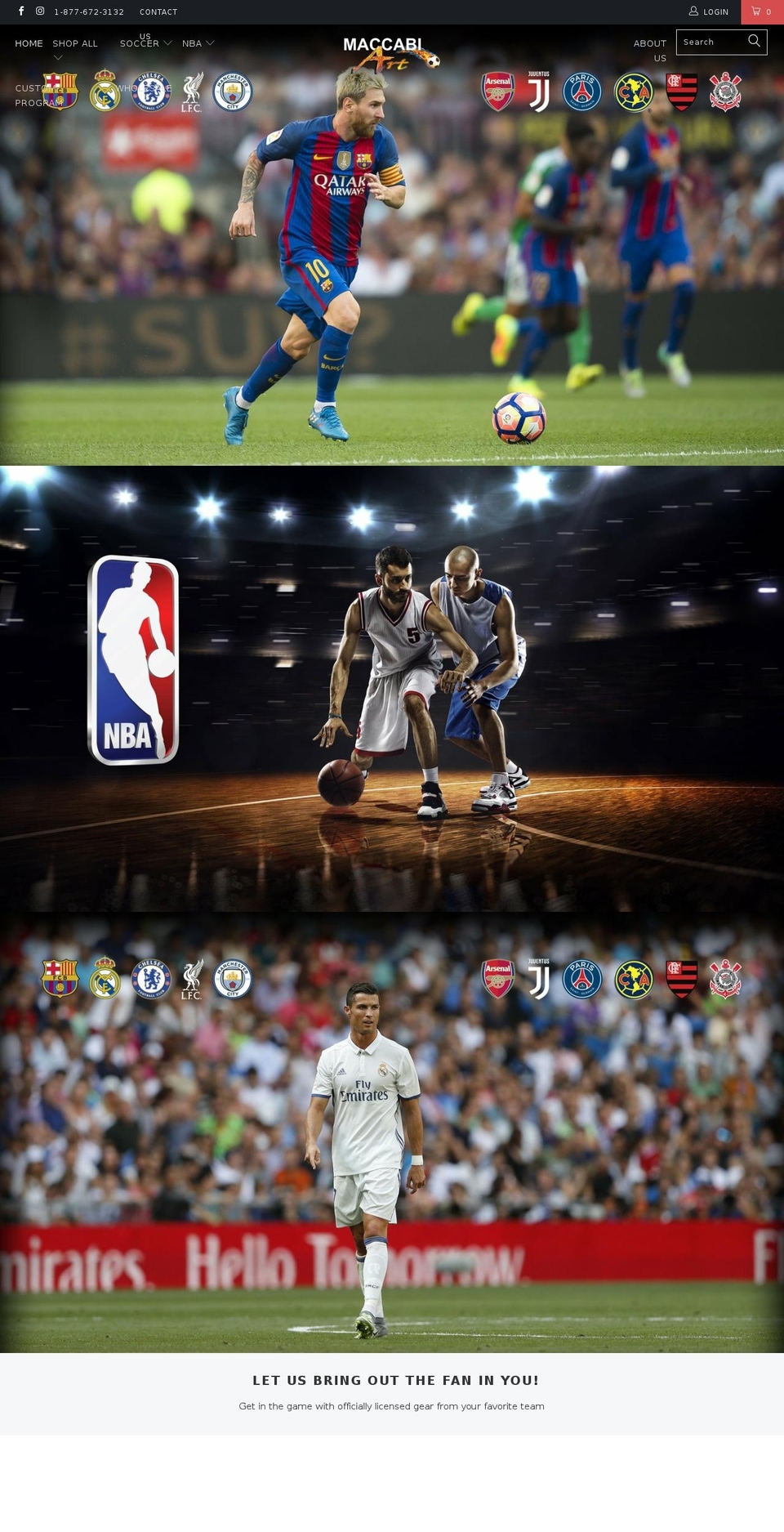 maccabiart.com shopify website screenshot