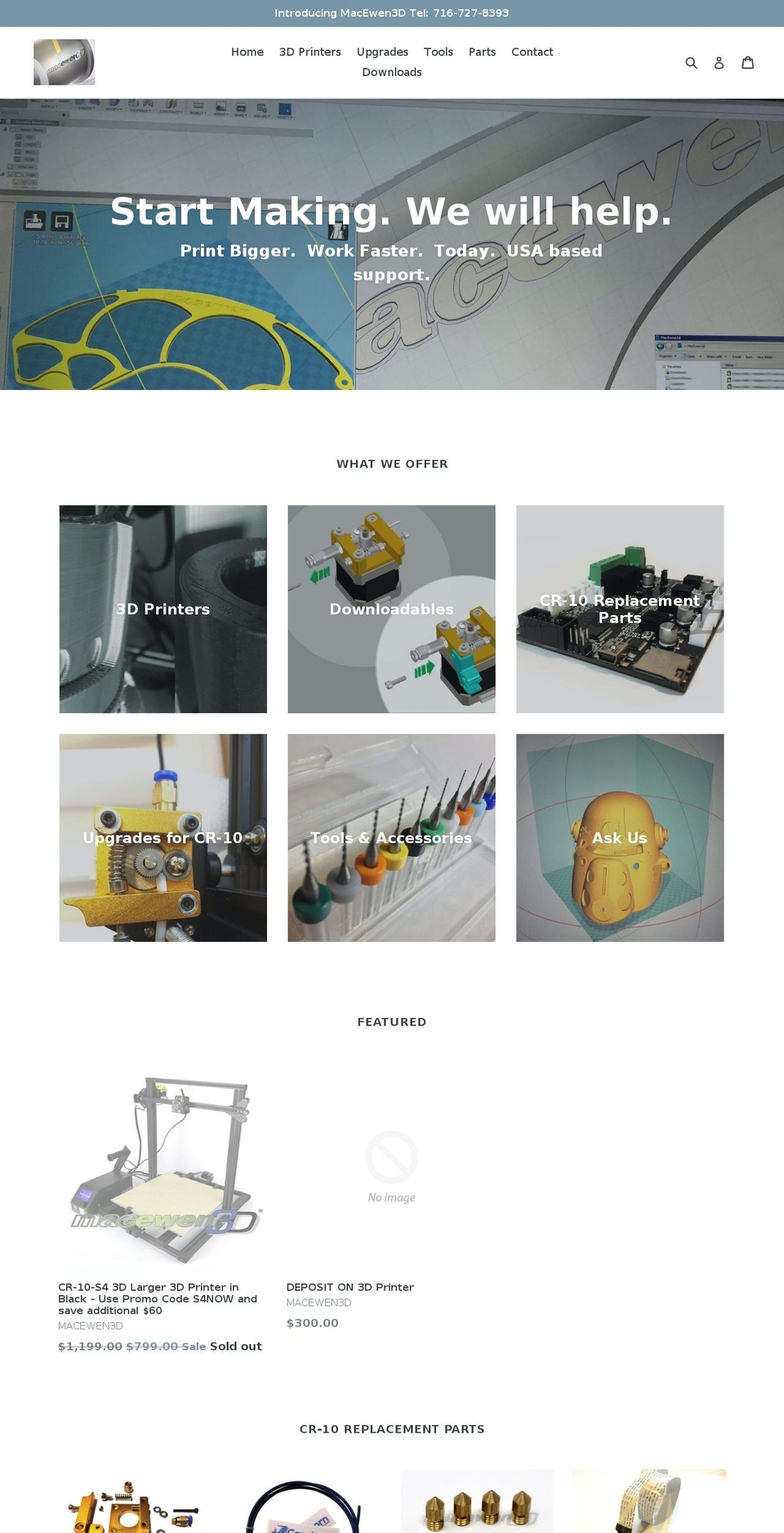 macewen3d.com shopify website screenshot