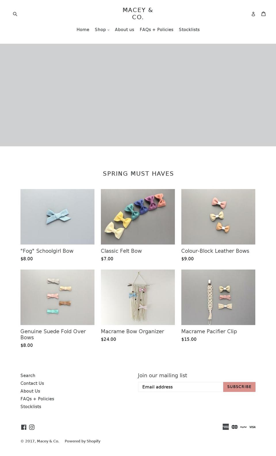 maceyandco.com shopify website screenshot