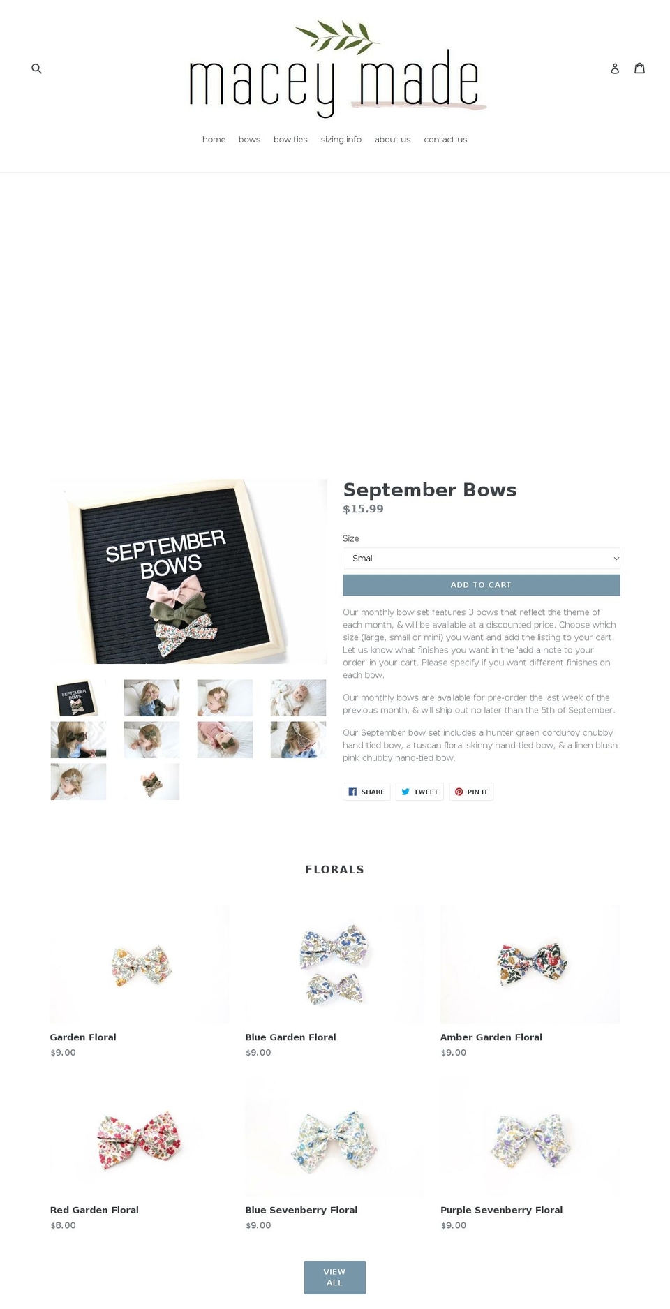 maceymade.com — Shopify storefront screenshot