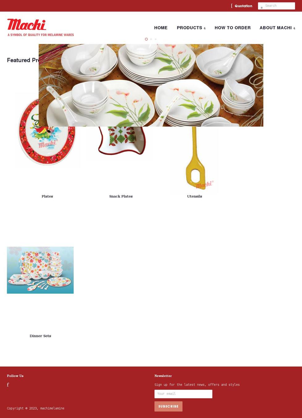 machimelamine.com shopify website screenshot