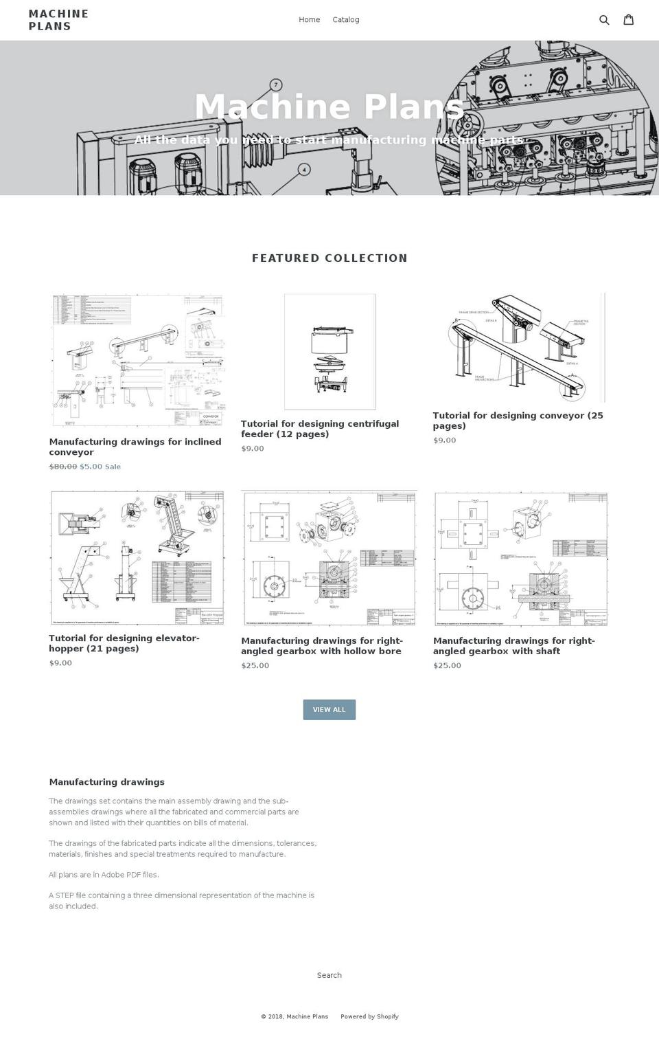 machine-plans.com — Shopify storefront screenshot