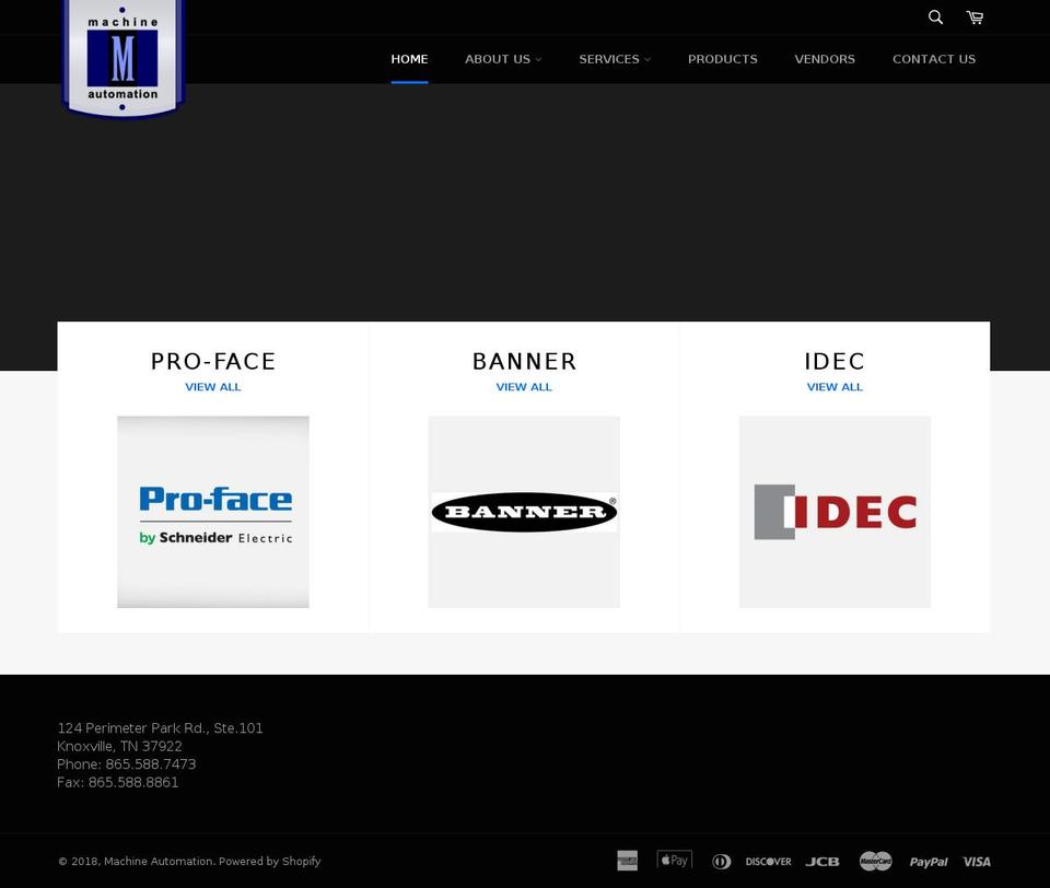machineautomation.com shopify website screenshot