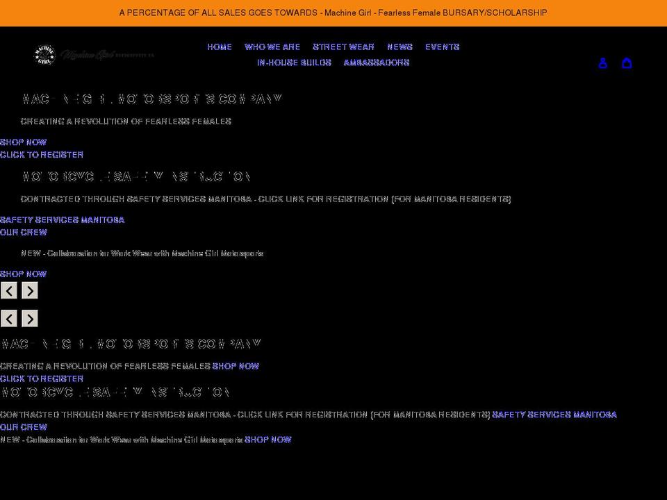 machinegirl.ca shopify website screenshot