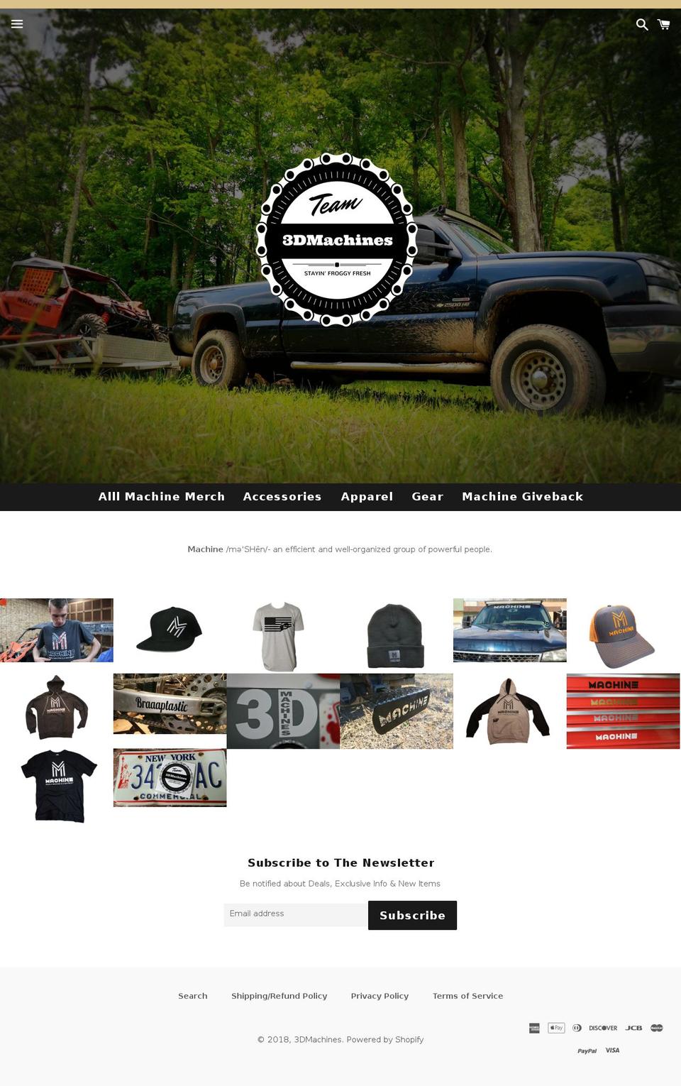 machinemerch.com shopify website screenshot
