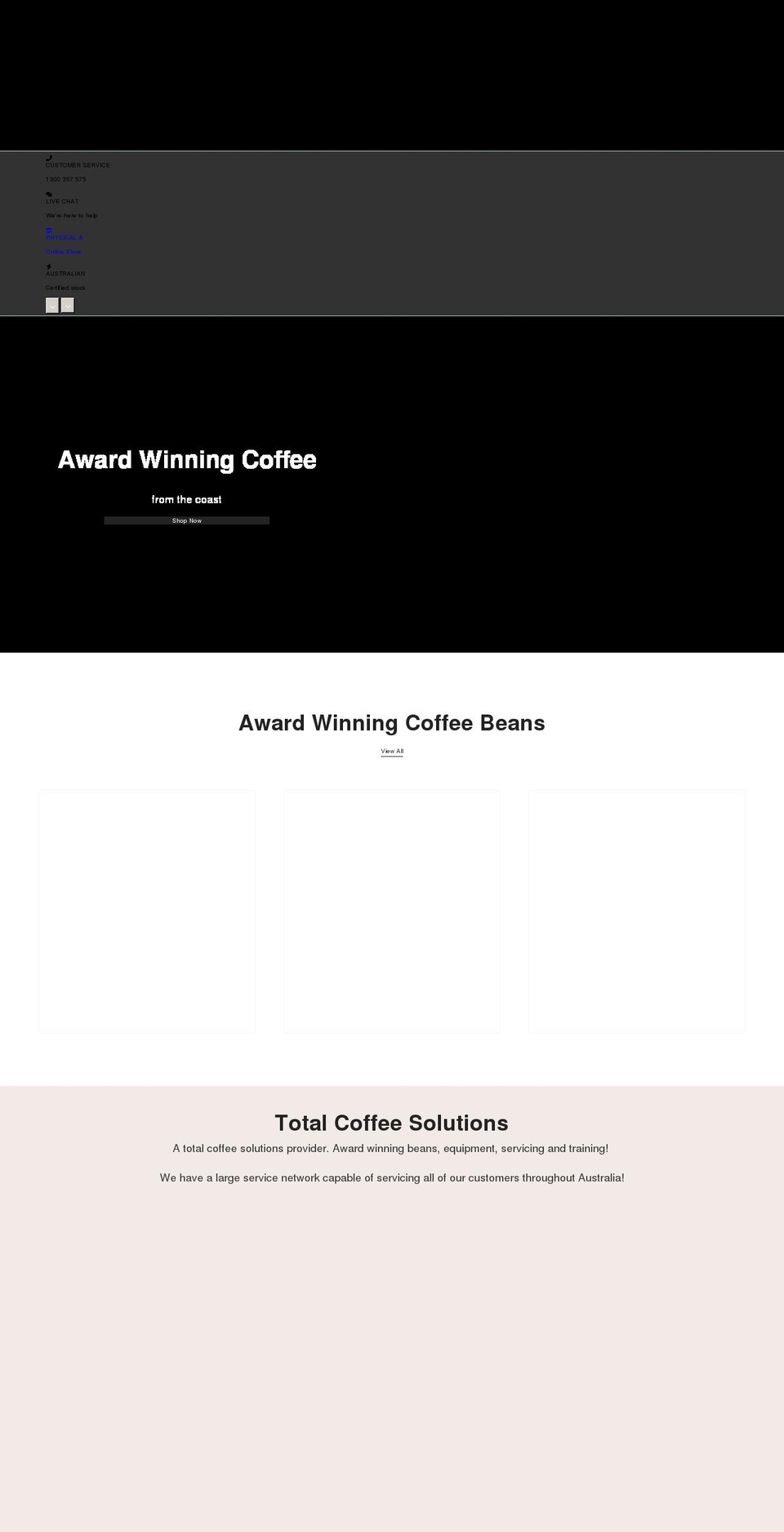 machinesandbeans.com.au shopify website screenshot