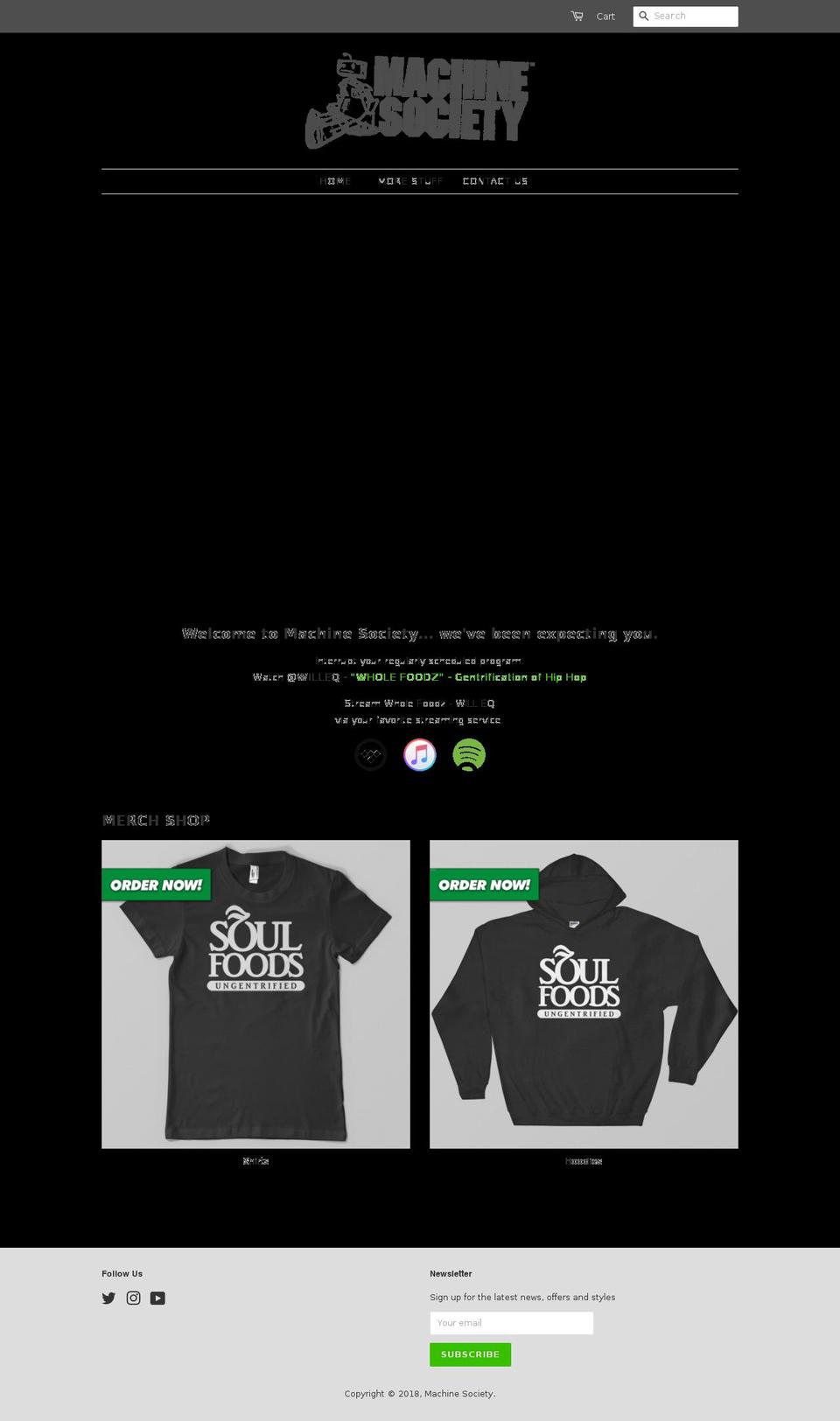 machinesociety.com — Shopify storefront screenshot