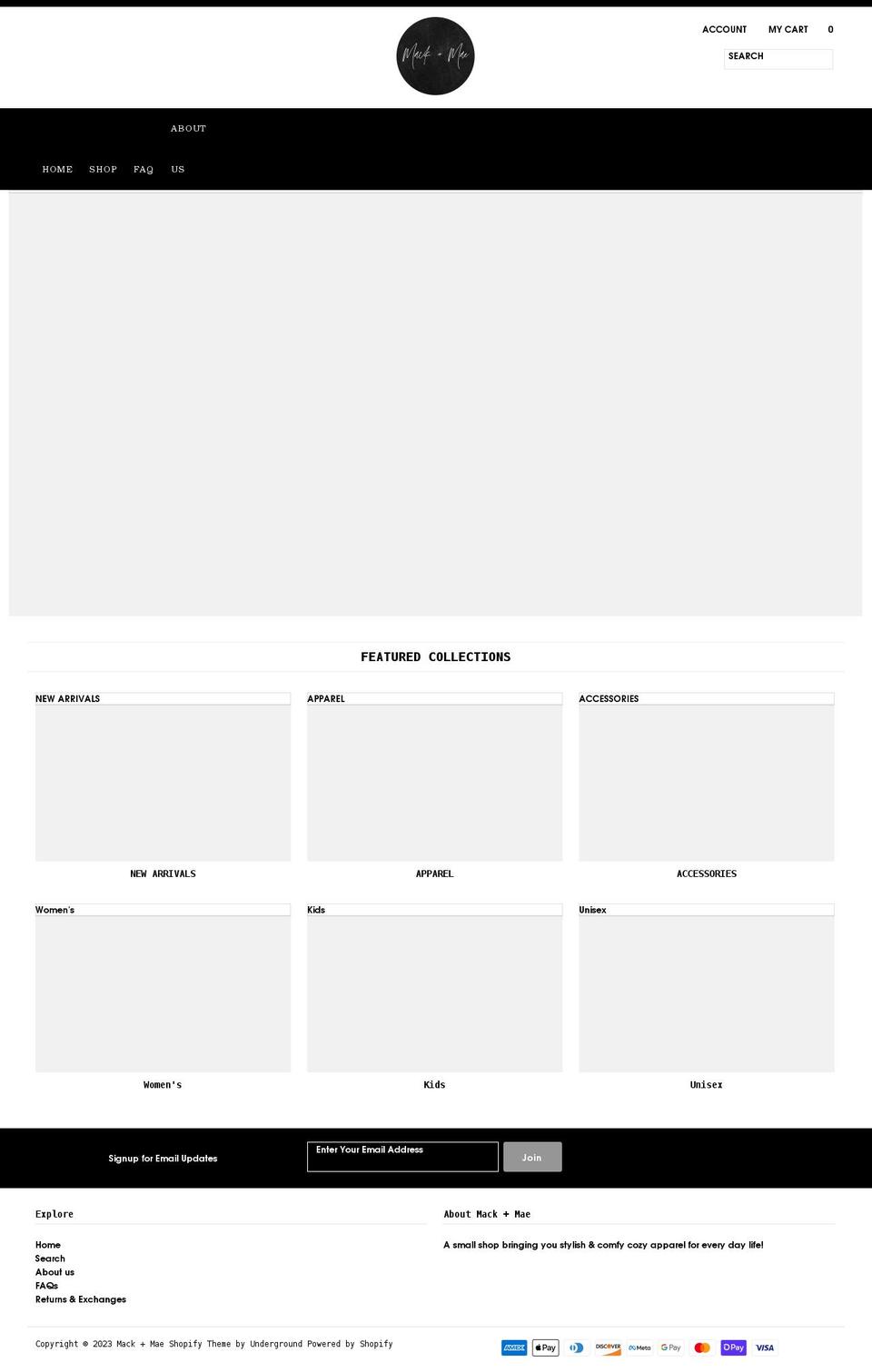 mackandmae.com shopify website screenshot