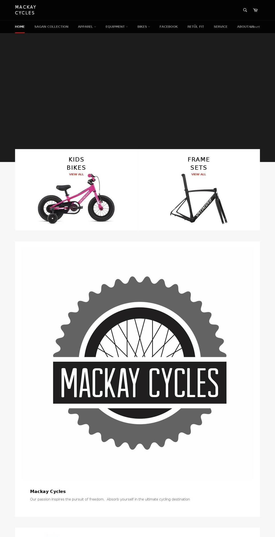 mackaycycles.com.au shopify website screenshot
