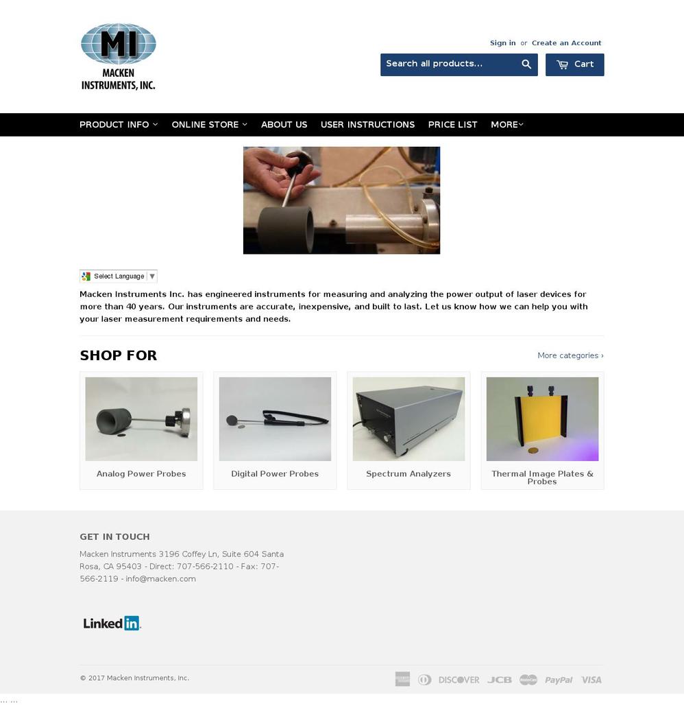 macken.com shopify website screenshot