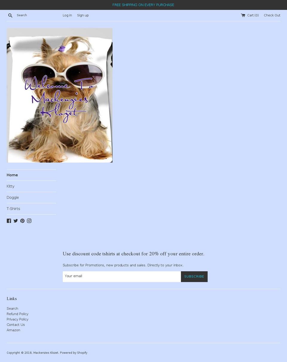 mackenziesklozet.com — Shopify storefront screenshot