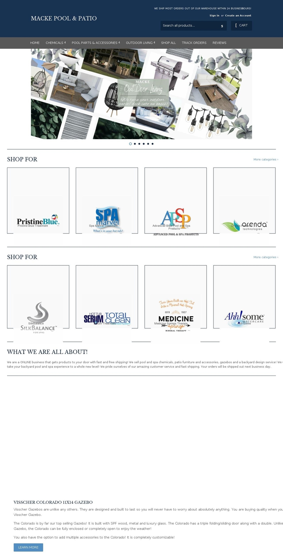 mackepoolproducts.com shopify website screenshot