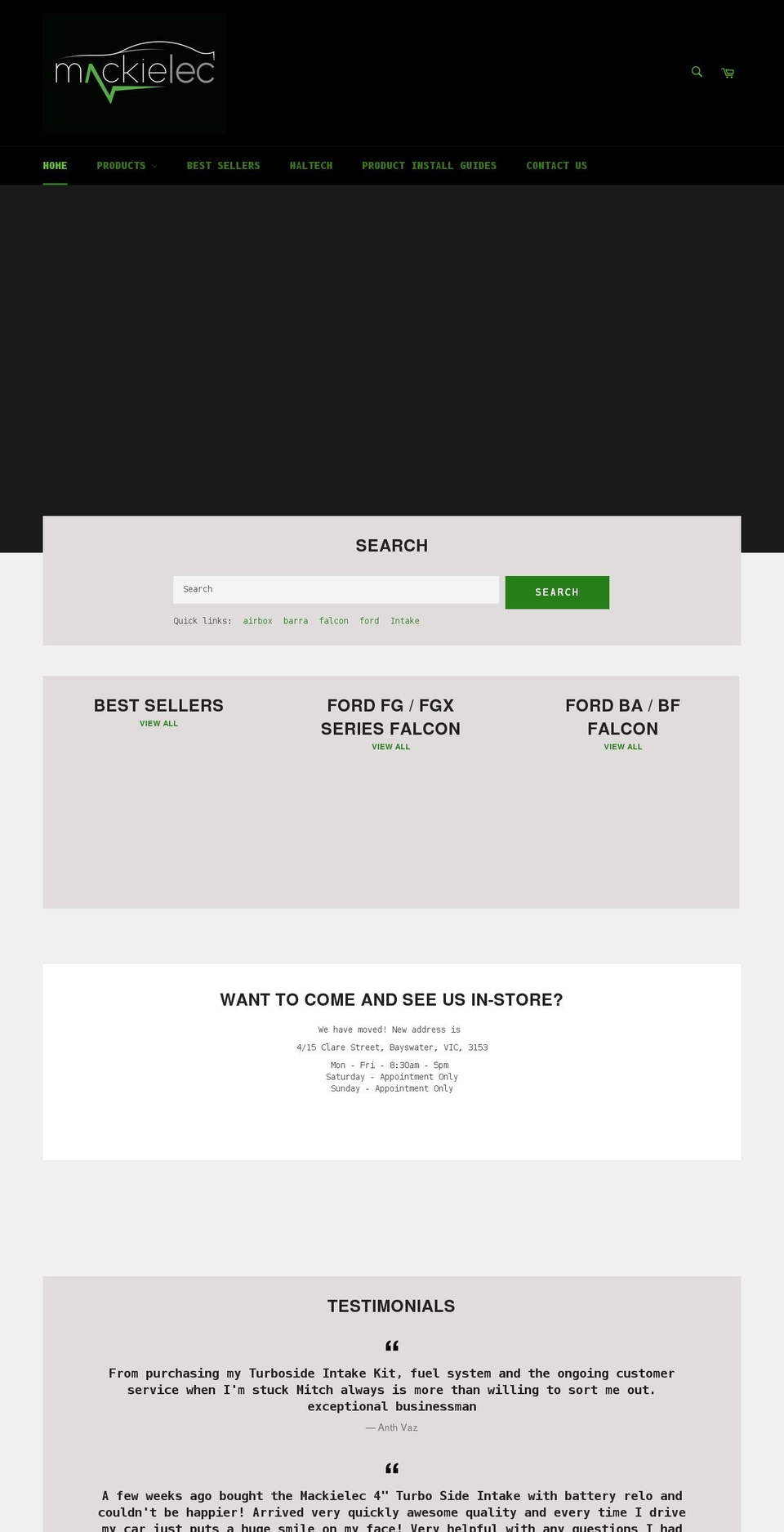 mackielecindustries.com.au shopify website screenshot