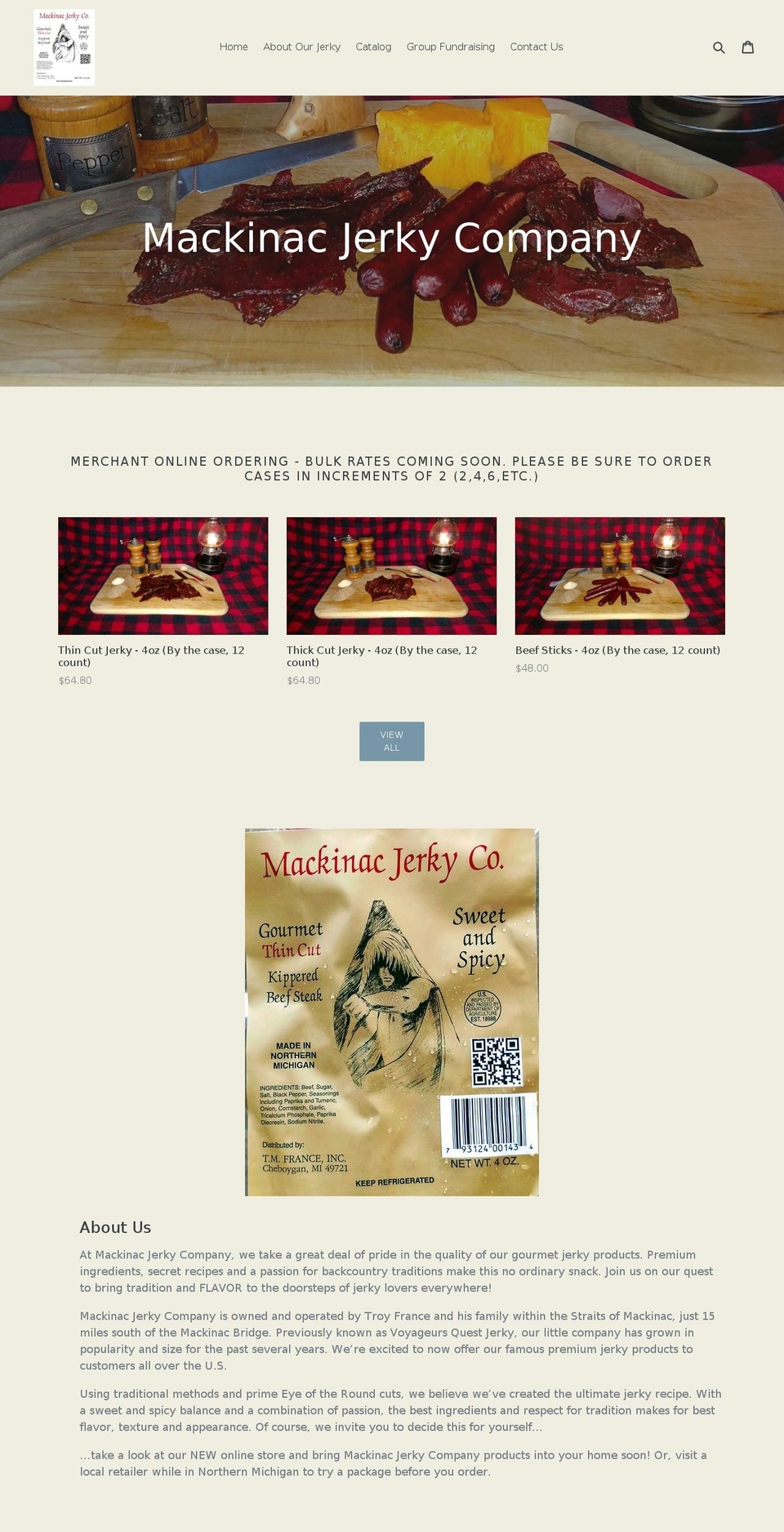 mackinacjerkycompany.com — Shopify storefront screenshot