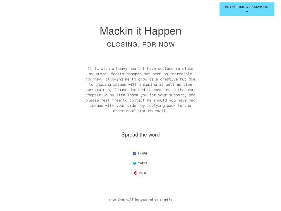 mackinithappen.com shopify website screenshot