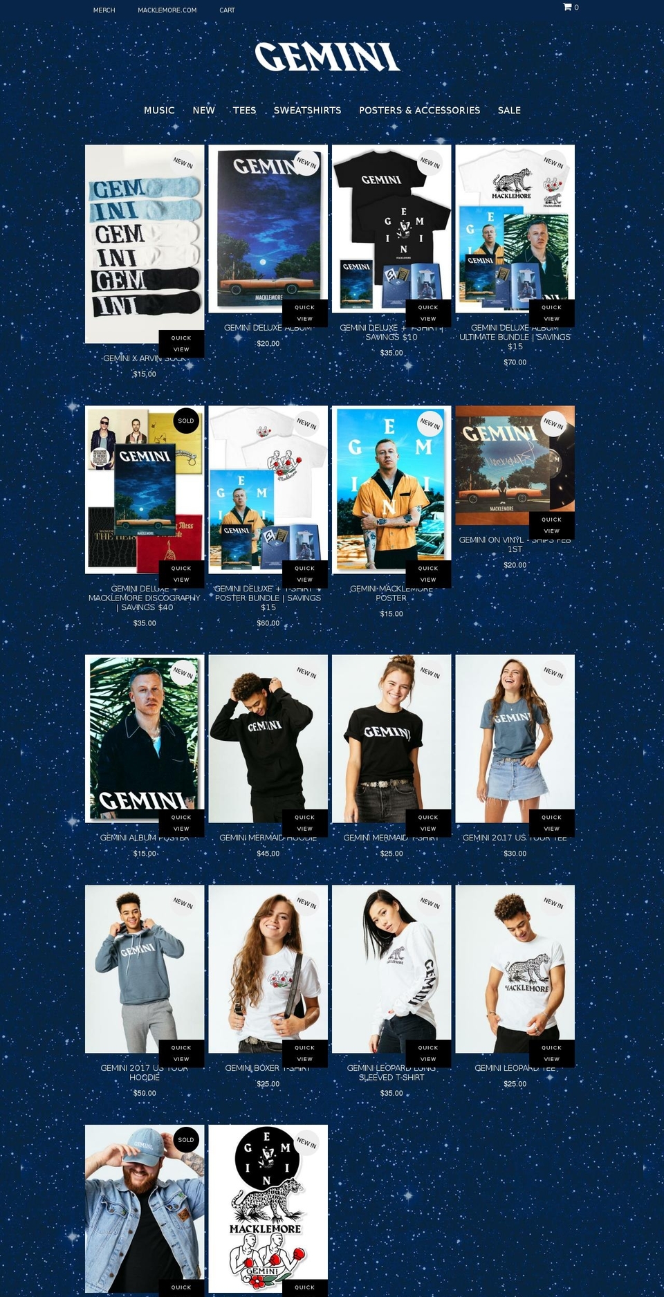 macklemoremerch.com — Shopify storefront screenshot