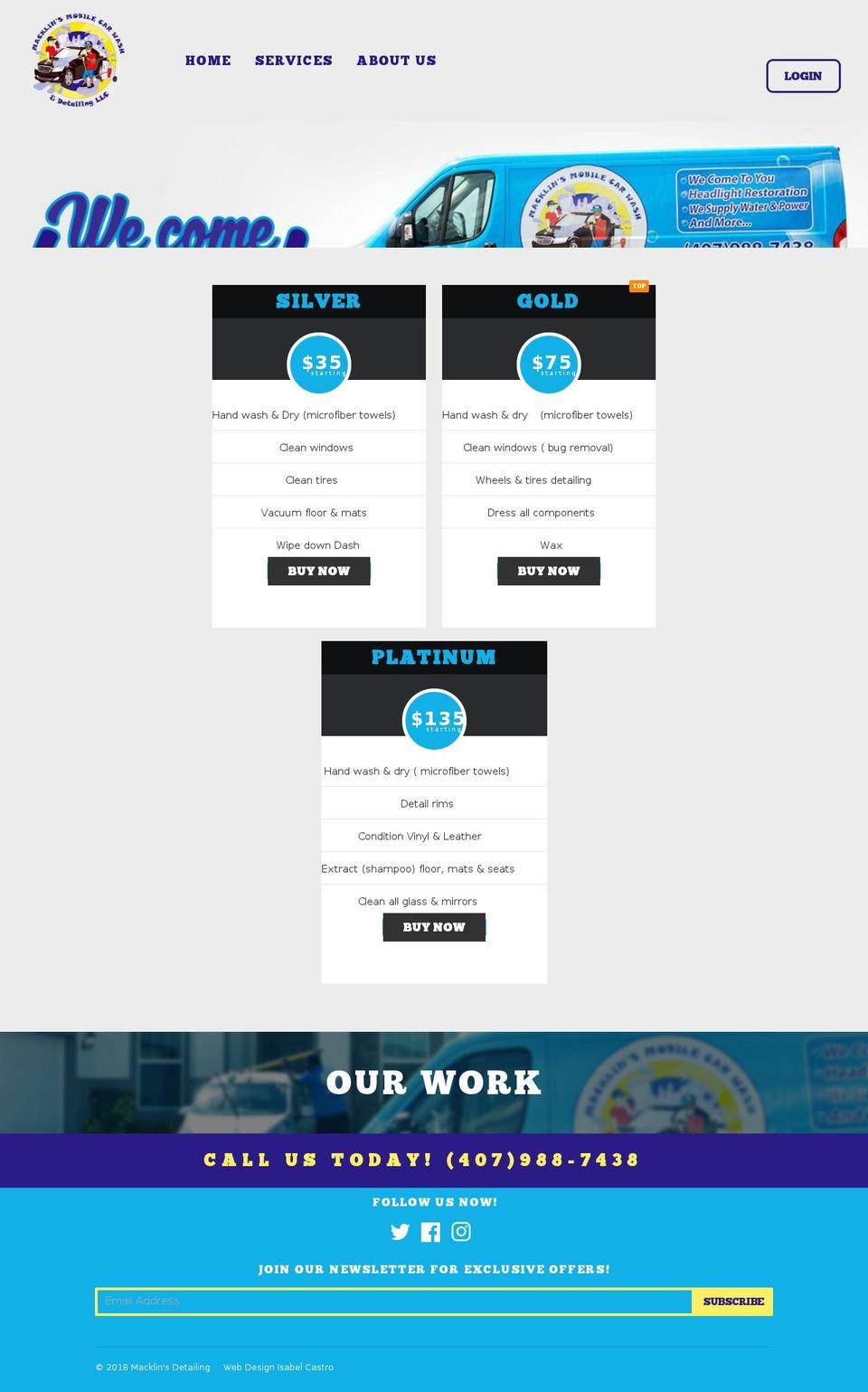 macklinsdetailing.com shopify website screenshot