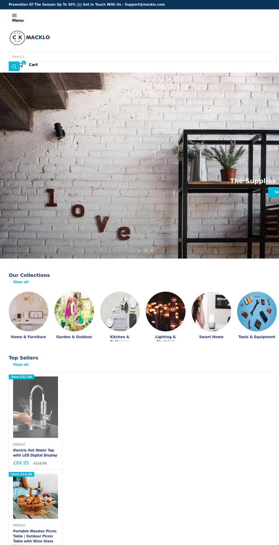 Warehouse-theme Shopify theme site example macklo.com