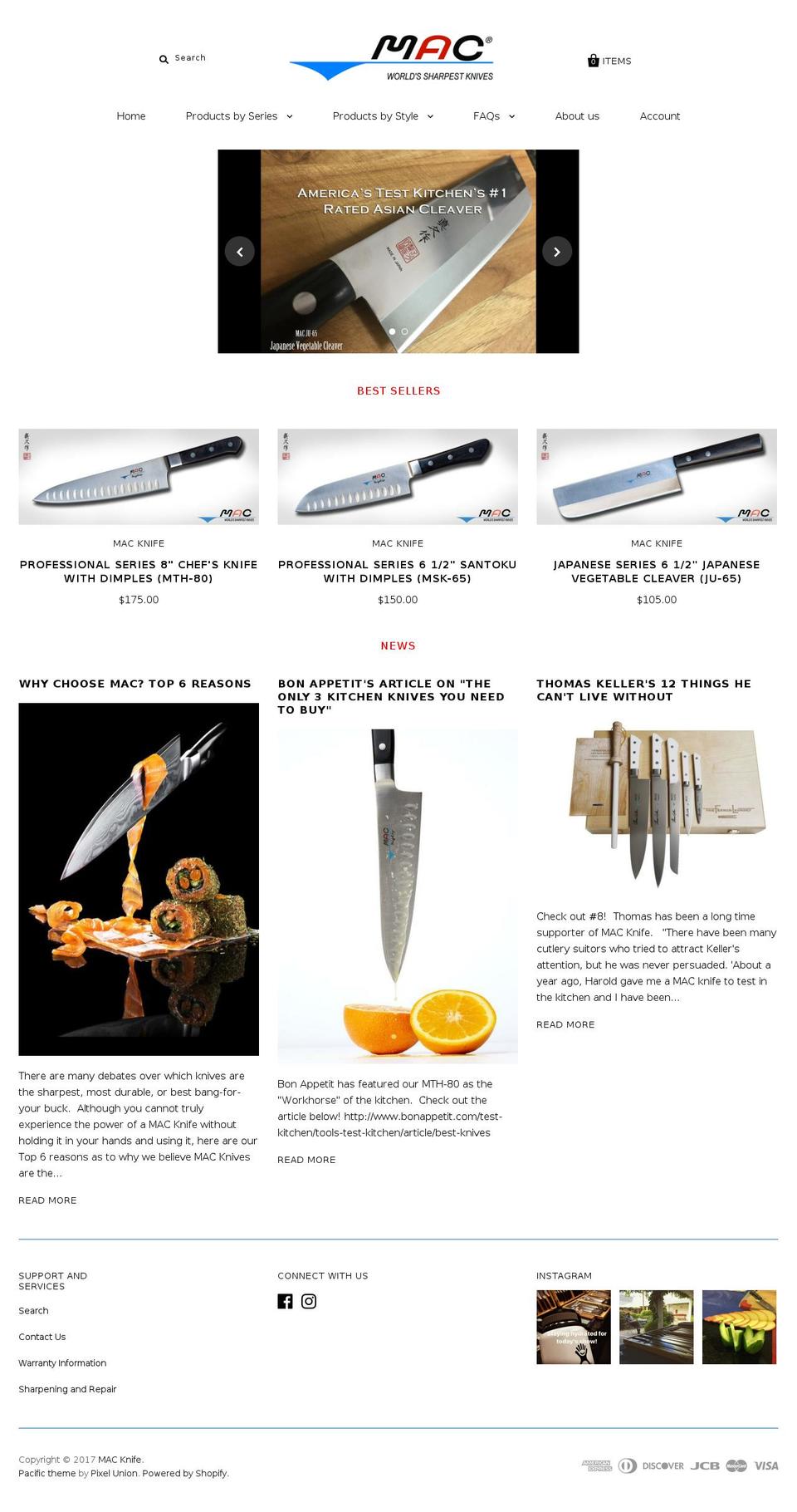 macknife.com shopify website screenshot
