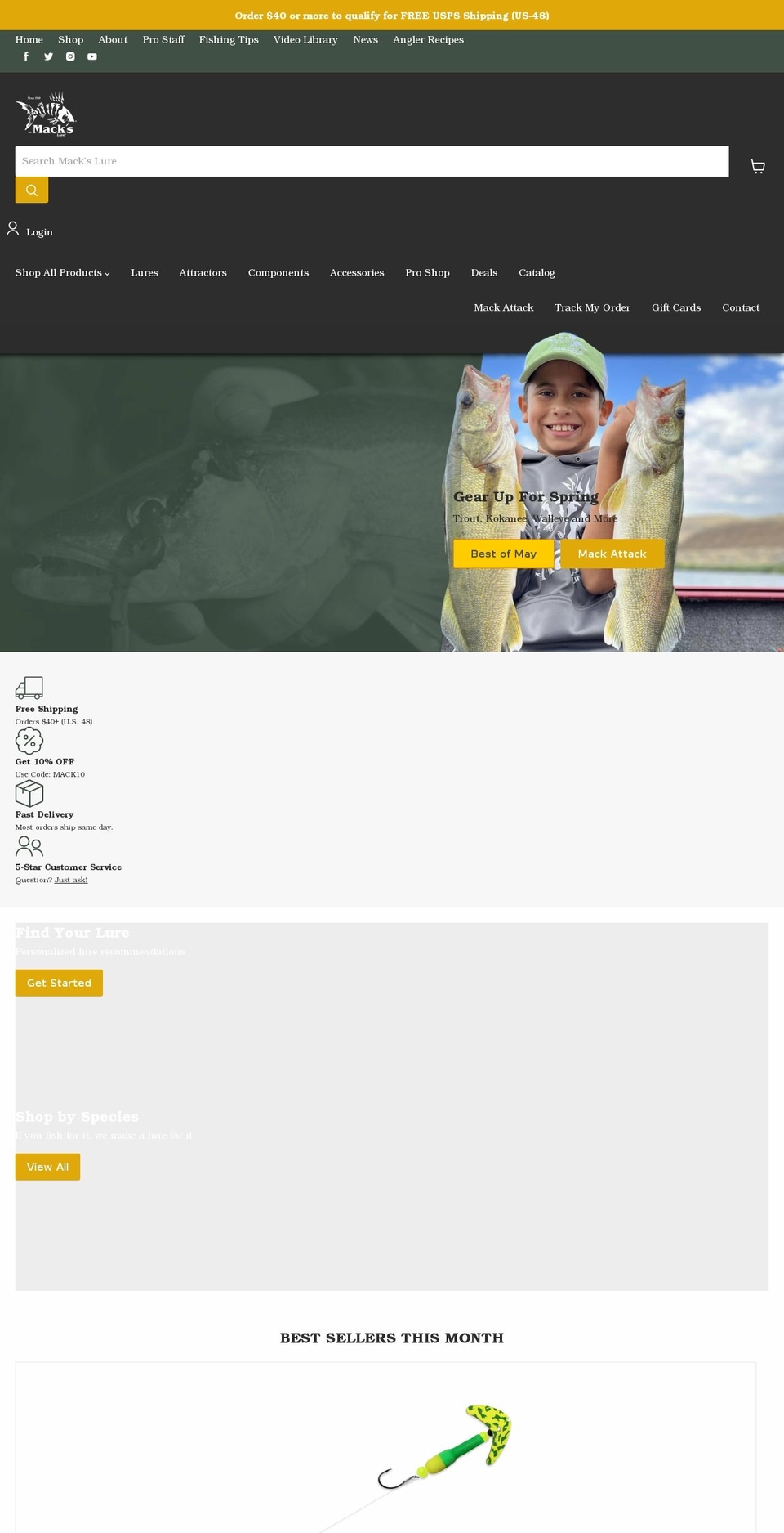 mackslure.com shopify website screenshot
