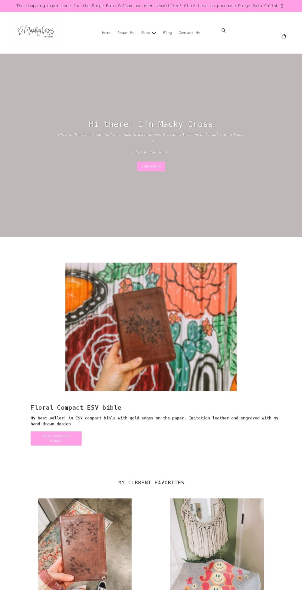 mackycrossart.com shopify website screenshot