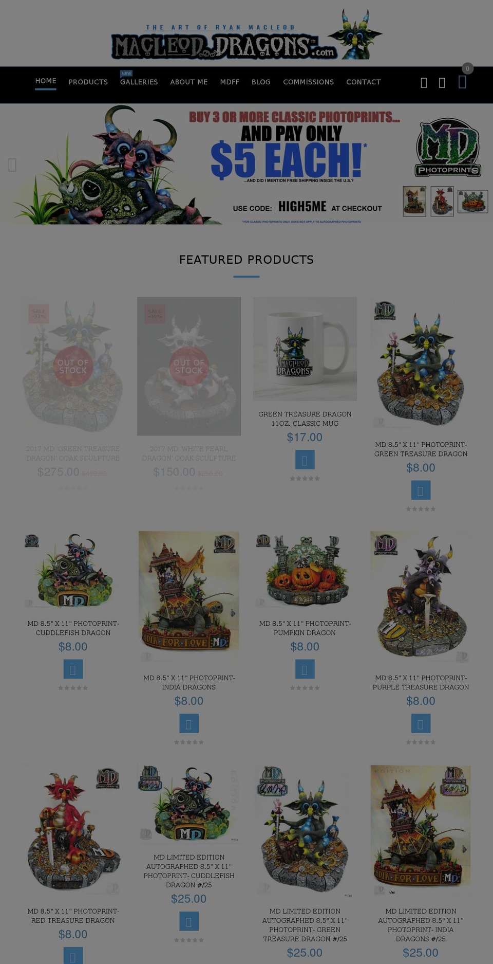 macleoddragons.com shopify website screenshot